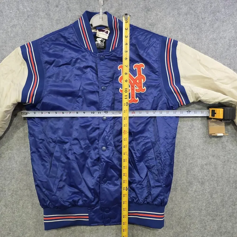 VTG New York Mets Jacket Mens Medium Blue‎ MLB Baseball Satin Varsity Starter
